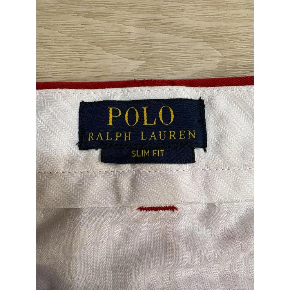 Polo Ralph Lauren Mens 34/34 Slim Fit Chino Pants Red - Picture 7 of 8